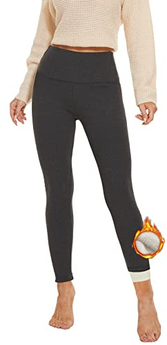 AMIYOYO Thermo Leggings Damen Winter High Waist Thermohose | Gefüttert mit verdicktem Plüsch,Warme Winterhose,Blickdicht,Komfort-Stretch