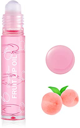 JAWSEU Fruity Lip Gloss, Glitter Roll On Lipgloss Flüssiger Lippenstift, Transparent Colorless Moisturizing Lip Lotion, Lang Anhaltender Nährender Lip Oil Gloss Liquid Lipstick