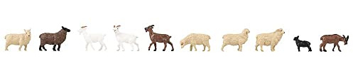 Faller 151921 H0 Sheep and Goats 10 Animals Track HO 1:87, Multiple Times
