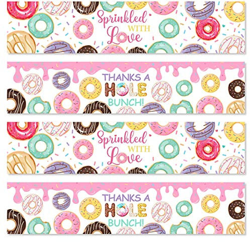 Donut Baby Dusche Party Bevorzugungen Donut Wasserflasche Etiketten 28count Donut Party Dekorationen für Wasser und Wein Flasche Aufkleber Etiketten Donut Streuen Dekoration Supplies