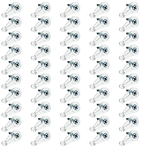TAODAN 50 Stück Glas-Halteklammern, transparent, für Spiegel, Schrank, Tür, Halterung, Clips, Glasscheiben, Clips mit Schrauben