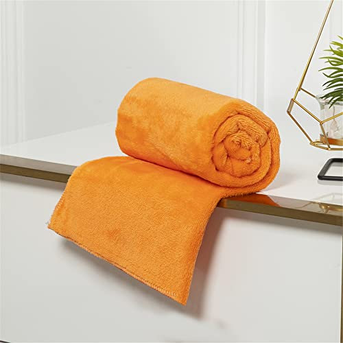 Lukery Kuscheldecke Flauschig, Unifarben Dicke Warm Couchdecke Extra Weich Wohndecke als Sofadecke, Tagesdecke oder Couchdecke (100x140,orange)