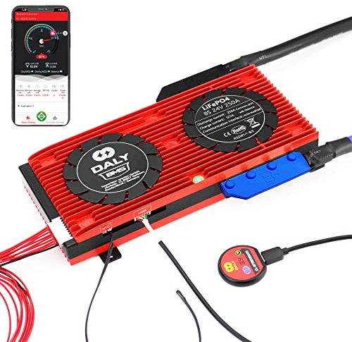 @tec DALY Smart BMS mit Bluetooth für 3.2V LiFePO4 Akkus 4S 8S 16S - Batterie Management System 12V 24V 48V (8S 24V 250A BT)