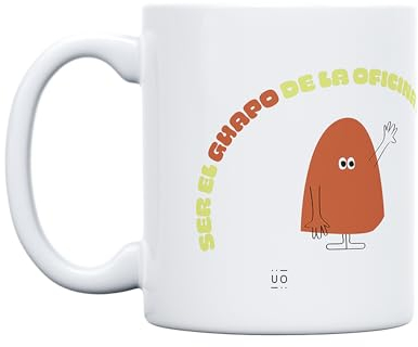 UO Taza de regalo con mensaje Ser el guapo de la oficina no es fácil, regalo para amigos, regalo original para amigo invisible, regalo divertido para hombres, 350 ml, Cerámica