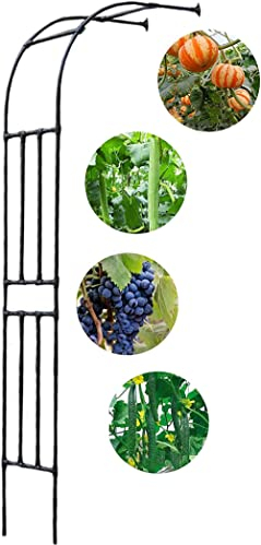 Rosenbogen Halbbogen,Gartenbogen Gartenlaube Aus Metall,Wetterfeste Rankhilfe,Halb-Rosenbogen Für Rosen Kletterpflanzen Unterstützen,Stützgitterbogen Torbogen Hochzeitsdekoration,Schwarz,150 * 240cm