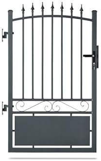 Gardenode Easy Clôture Portillon Aluminium Tradition Style ferronnerie Passage 1m Gris