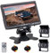 RV Rückfahrkamerasystem Dual Auto Rückfahrkamera Set mit 7 Zoll HD Vollfarbdisplay Monitor & Zwei Rückfahrkameras 18IR Nachtsicht, IP68 wasserdicht, 10m Videokabel, für Wohnmobil/Bus/Anhänger/LKW/Van