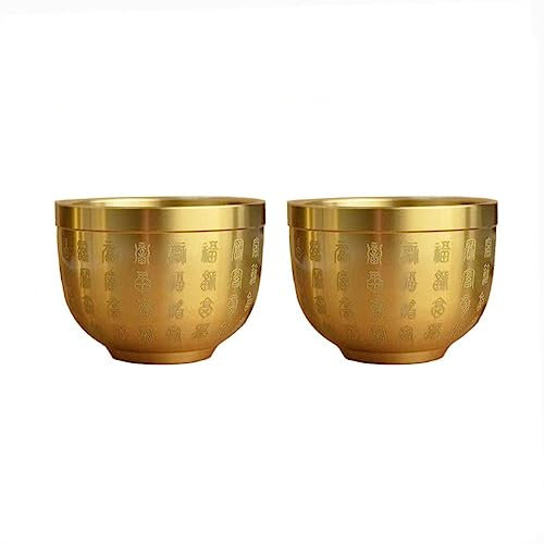 Leadigol 2 ciotole del tesoro Feng Shui, ciotola del tesoro in ottone cinese, decorazione ornamentale Feng Shui, ciotola per denaro cinese della fortuna in ottone