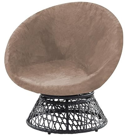 NOPEXTO Housse De Chaise De Soucoupe Ronde, Housse De Chaise en Velours, Amovible Et Ronde en Velours pour La Protection De Meubles pour Le Salon (Moyen,Taupe)