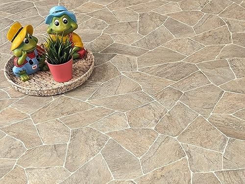 PVC Bodenbelag Vinylboden in Bruchstein Mosaik, Zuschnitt (2m breit, 5,5m lang)