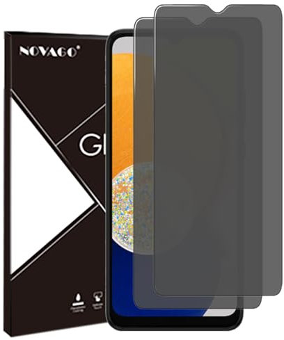 NOVAGO Compatible con Samsung Galaxy A02/A02s/A03/A03s/A04/A04s – Juego de 2 protectores de pantalla de cristal templado resistente 0,33 mm 9H (tintado antiespíón)