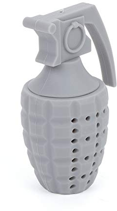Niedliches Tee-Ei aus Silikon, Teefilter, Lebensmittelqualität, Granatenform, Teefilter, Lustiges Teesieb (GRAY)