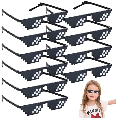 cailiya 10 Stück Pixel Sonnenbrille,Mosaik Sonnenbrille,Party Mosaik Brille,Pixelbrille Sonnenbrille,für Männer und Frauen für Partys Fotoshootings Verkleidungen Fasching Party Cosplay (Dreieck)