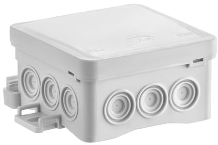 SIMET Wandabzweigkasten 75 X 75 X 40 mm, halogenfrei, selbstverlöschend, UV, IP54, FASTBOX&HOOK mit Hakenadapter HNS, 1 Stück, grau