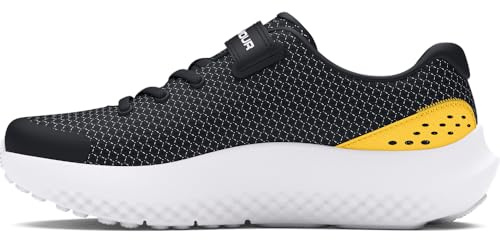 Under Armour Jungen Pre School Surge 4 Sneaker mit alternativem Verschluss, (005) Black/Ares Red/Ares Red, 11.5 Little Kid