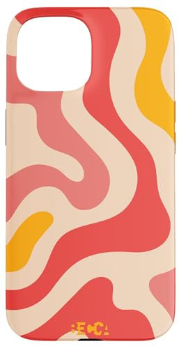 Hülle für iPhone 15 Retro Liquid Swirl Groovy Abstraktes Muster Wave Red Phone