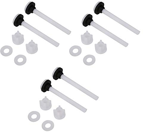 Ensemble de Fixations pour Toilettes, POM + NBR, Vis 100 mm x 10 mm, Kit de 3 Paires, Résistant au Vieillissement, pour Réservoir et Cuvette WC