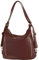 modamoda de T249 Damen Rucksack Schultertasche 2 in 1 aus Leder handmade in Italy, Farbe:Bordeauxrot