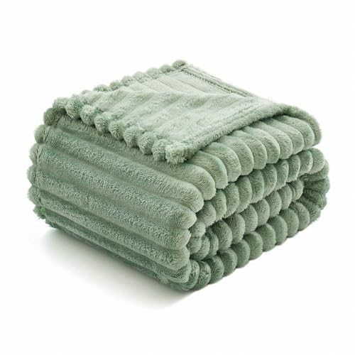 MIULEE Kuscheldecke Flauschig Decke Fleecedecke Flanell Einfarbig Wohndecken Couchdecke Flauschig Überwurf Mikrofaser Tagesdecke Sofadecke Blanket Für Schlafzimmer 50x60Inch 125x150cm Matcha Grün