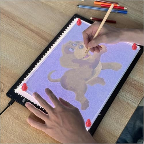 YINGWOND Leuchttisch A4 Magnetisch Diamond Painting Lichtplatte Typ-C Stromkabel Ultra-dünne Pad Stufenlos Dimmbar Helligkeit Lightpad für Nachzeichnen, Jäten, Vinyl, Skizzieren, Diamantmalerei