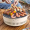 CARMOTTER Alfresco Rauchfreier BBQ Grill, Holzkohle Rauchfreier Brenner, tragbarer Holzofen, Camping Holzkohle BBQ Grill für Picknick, Camping, Festival, Garten (Beige)