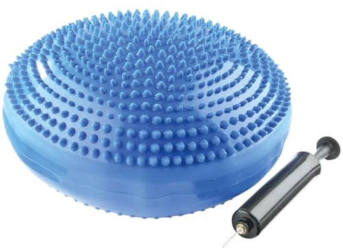 Anti-Fatigue Posture Massage Cushion with Pump - Core Strength Flexibility Stability Training Balancing Therapy Wobble Fitness Balance Dome Ball, Prevent Muscle Stiffness & Pain – 33cm Dia