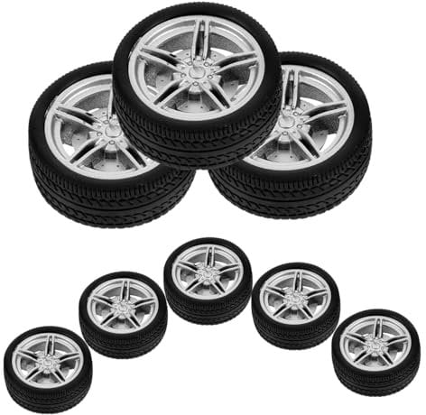 DRESSOOS 8st Spielzeugautoreifen Modellräder Für Autos Handwerk Auto Räder Rc-Auto-spielzeugrad Räder Für Kleinkinderautos Räder Für Spielzeugautos Kinder Kleine Räder DIY-räder Black Gummi
