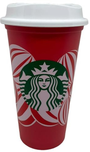 STARBUCKS Festive Christmas Reusable Travel Mug/Cup/Tumbler Grande Medium, 16oz 473ml