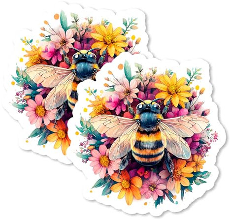 Bee Magnet 4 inch 2 Pack Vinyl for Fun Cute Souvenir Gift Refrigerator Fridge Dishwasher ID44999