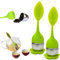 Yingjie 2 Pieces Silicone Loose Leaf Tea Strainers, Loose Leaf Tea Infuser with Silicone Handles, Drip Tray Included, Easy to Clean, Green