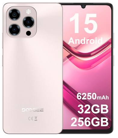 DOOGEE Note58 Pro Móvil 4G Android 15, 32GB RAM + 256GB ROM, Batería 6250mAh, Pantalla 6.75 Pulgadas HD+ 90Hz, AI Camara 16MP, Octa-Core, Dual SIM, NFC, Smartphone Libres, 2025, Dorado