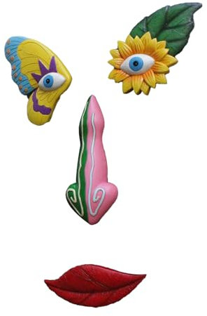 Dés Visages D'arbres Décor Extérieur Mignon Papillon coloré.