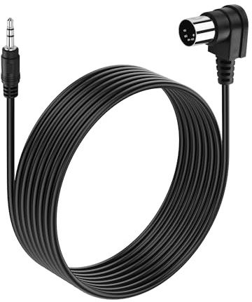SinLoon Cavo DIN maschio a 5 pin, spina DIN a 90 gradi a 5 pin a jack maschio TRS da 3,5 mm, cavo audio stereo audio per suonare strumenti musicali, uscita segnale 3 m