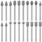20 Pcs Diamond Grinding Drill Bit for Dremel Carving Bits Set Rotary Burr Sanding Tool Accessories Stone Wood Carving Kit 3MM for Shank Stone Glass Ceramics Grinding Sharpener Polishing Engravin