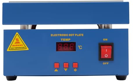 800W Soldering Hot Plate,22 * 22 * 14.5cm Plate, LED Microcomputer Electric Heating Plate Preheating Station,Welder Hot Plate Rework Heater Lab,Blue
