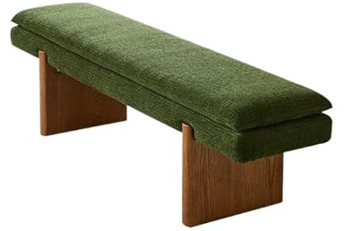 ZZlei2yu-12 Bettbank Grüne Schlafzimmer-Nachttischbank, Ankleidezimmer-Lange Bank aus Holz und Stoff Sitzbank(Klein)