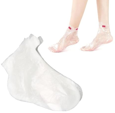 200 Stück Plastik-Fußabdeckungen für Füße Wasserdichte Socken Pediküre, Clear Plastic Einwegstiefel Fußmaske, einfach anzuwenden, für die Fußpediküre Hot Spa Wax Treatment Fußmaske Socken