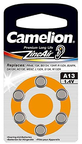 Camelion, 10er Pack (10 x 6 Knopfzellen Hörgeräte Zink Air A13/ZL13 1,4 V