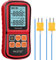 Proster Digital Thermometer Dual Channel Thermocouple Thermometer with Two K- type Thermocouples Temperature Meter Gauge with LED Backlight for K/J/T/E/R/S/N Thermocouple