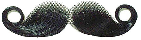 NET TOYS Zwirbelbart Kaiser-Wilhelm-Bart schwarz Schnurrbart zum Ankleben falscher Oberlippenbart