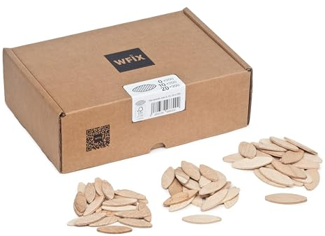 Tasselli legno WFix | 200 pezzi 0/10 / 20 | Lamelle in legno di faggio | Compatibile con lamellatrice e fresatrice per legno | Attrezzi fai da te