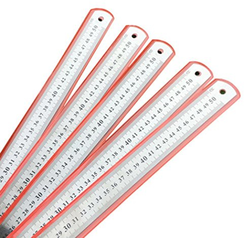 ZHOUBA 30/50/60 cm Metrisches Edelstahl Mess-Werkzeug Präzision doppelseitig Lineal 30 cm silber
