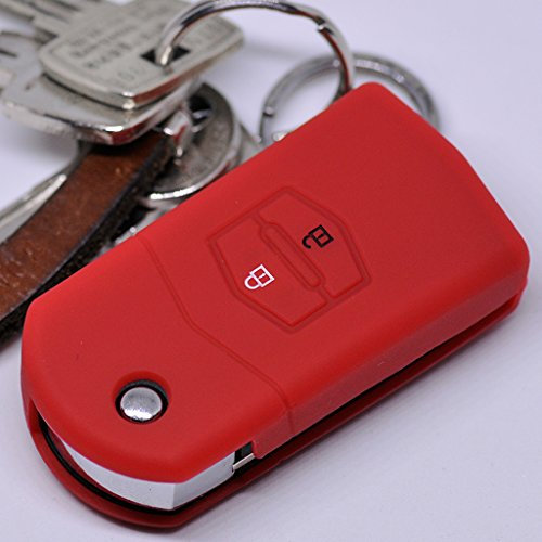 Soft Case Schutz Hülle Auto Schlüssel für Mazda CX-7 CX-5 2 4 5 6 RX-8 Klappschlüssel/Farbe: Rot