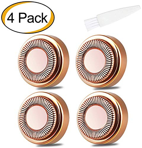 AiBarle 4 Pack Gesichtshaarentferner Ersatzköpfe für Touch Flawless Elektrorasierer für Lippen, Kinn, Wangen und Sideburns, wie im Fernsehen gesehen 18K vergoldete Klingen
