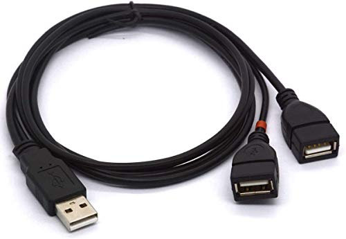 Câble répartiteur USB de 1 m de long USB 2.0 de type A mâle vers double USB femelle pour charge et synchronisation de données (rouge pour le chargement)