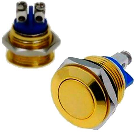 TronicXL 2 pezzi 16 mm IP65 campanello pulsante pulsante pulsante pulsante pulsante F pulsante pulsante a pressione auto campanello clacson pulsante a clacson 12 V 24 V 48 V 2 a campanello campanello