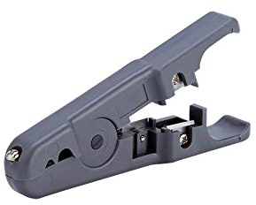 Tosuny Herramienta Multifuncional de Pelado de Cables con Cortador de Cable para UTP Redondo/Plano UTP, Cuchilla Afilada Giratoria Ajustable, Gris