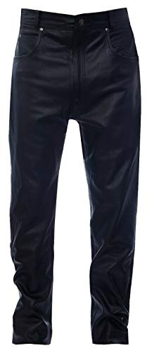 Infinity Hommes Classique Moto Motard Pantalon en Cuir Jeans 38