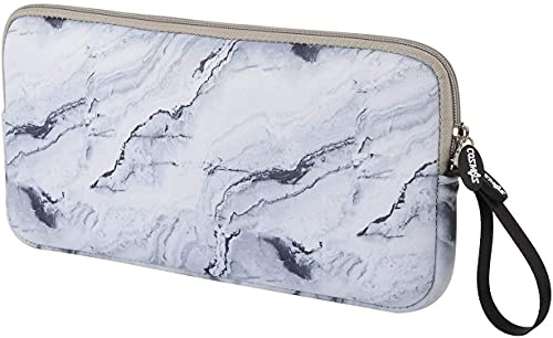 Neoprene Carrying Keyboard Sleeve Case Bag Protection Pouch Compatible with Magic Keyboard 1 & 2, Wireless Keyboard, Magic Mouse, Magic Trackpad and Wireless Trackpad (White Marble Pattern)