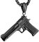 PAURO Edelstahl CS Gun Herren Anhänger Pistole Hip Hop Punk Halskette für Biker Schwarz mit Kette groß